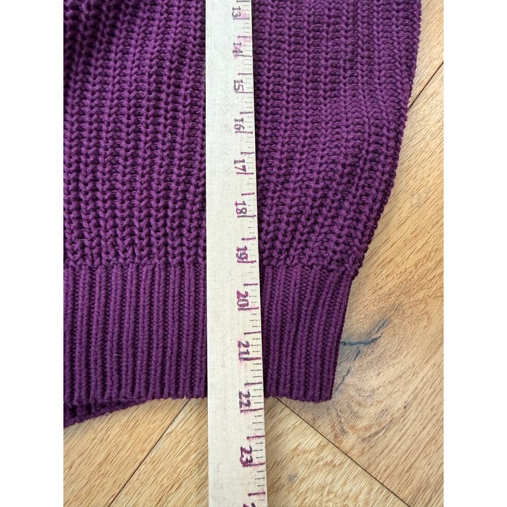 Victoria’s Secret PINK Love Pink Forenza V-Neck Chunky Knit Sweater XS Burgundy - Picture 6 of 7
